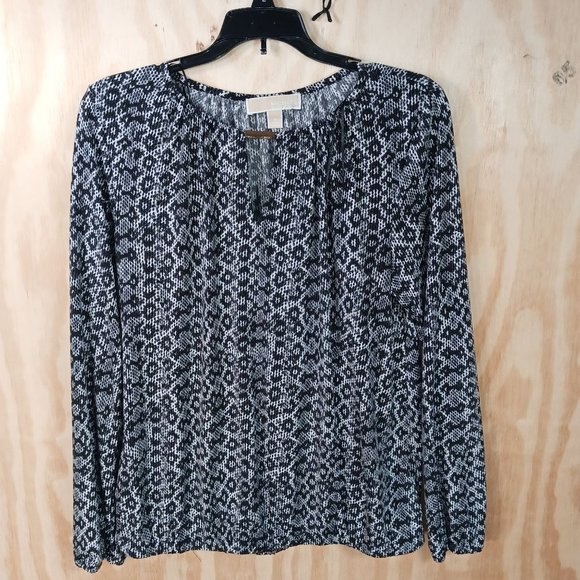 MICHAEL KORS WOMENS MEDIUM ANIMAL SNAKE SKIN PRINT BLUSE - Picture 11 of 11